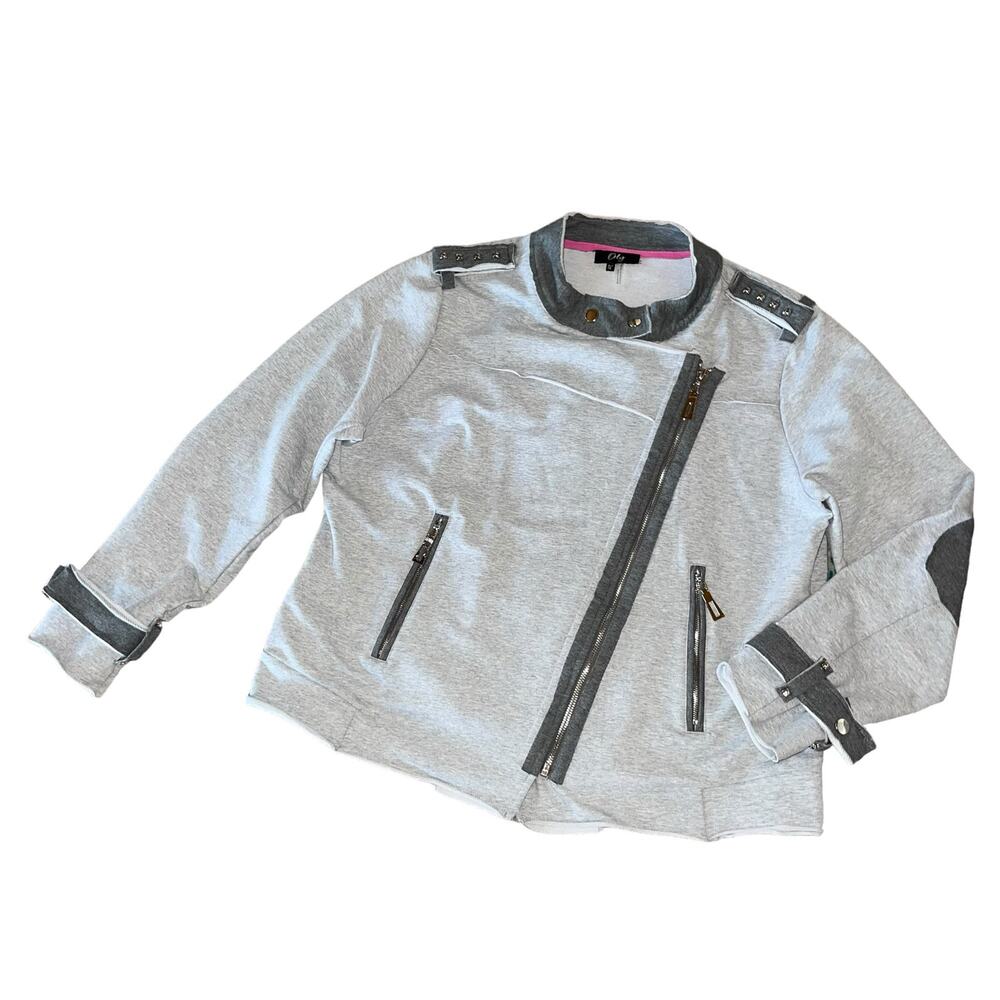 Fleece Jacket Full Zip Sweatshirt Studded - Picture 6 of 13